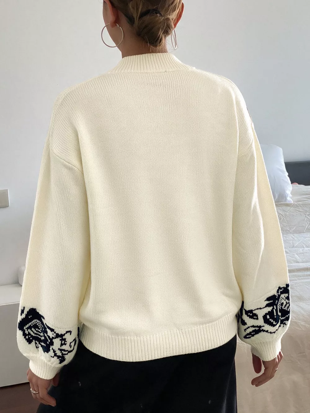 Floral Dropped Shoulder Sweater, image 7