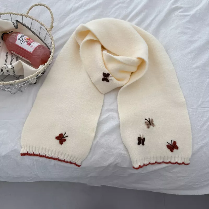Butterfly Embroidered Knitted Scarf, image 11