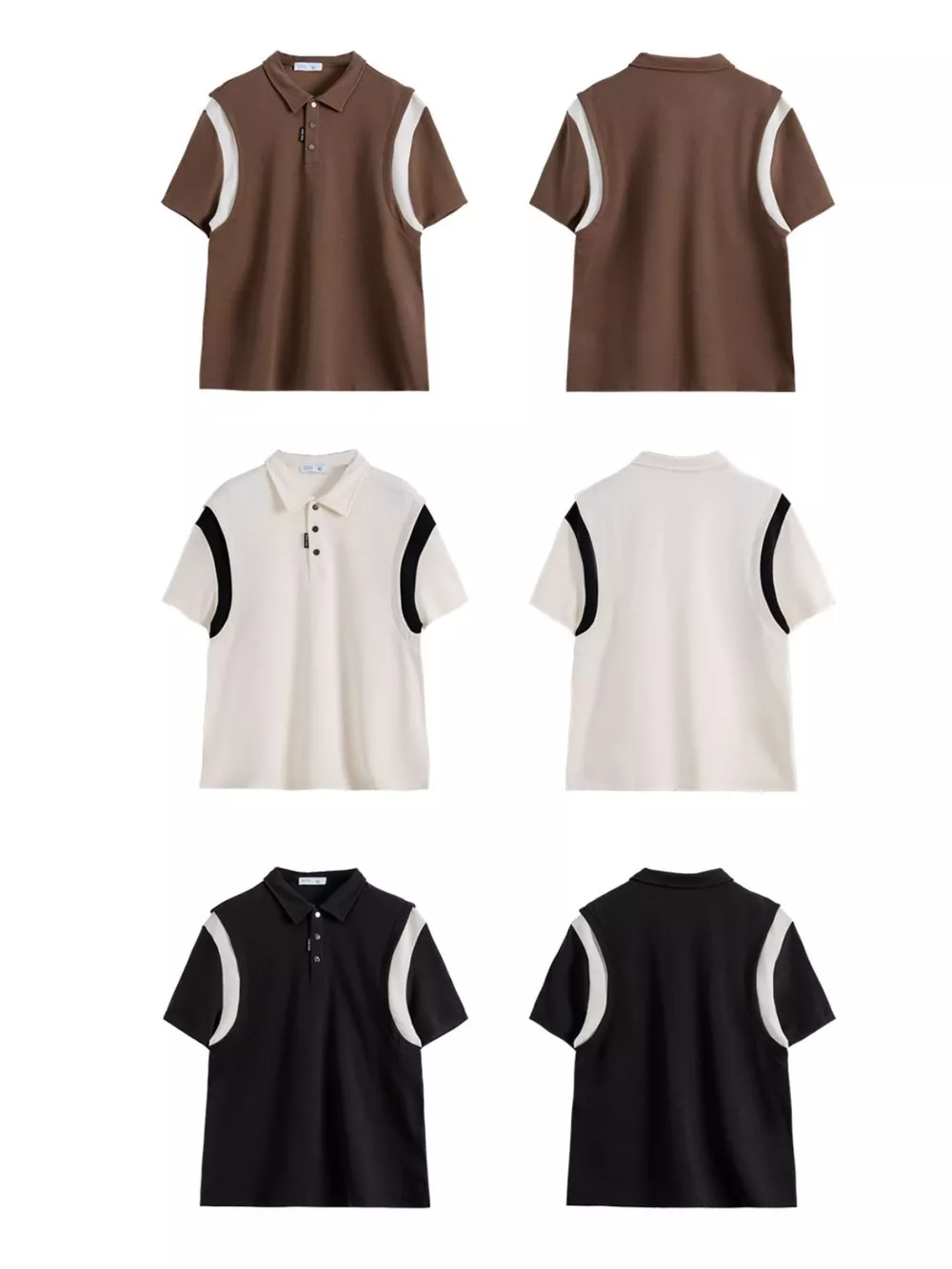 Men's Plus Size Contrast Shoulder Casual Polo, image 6
