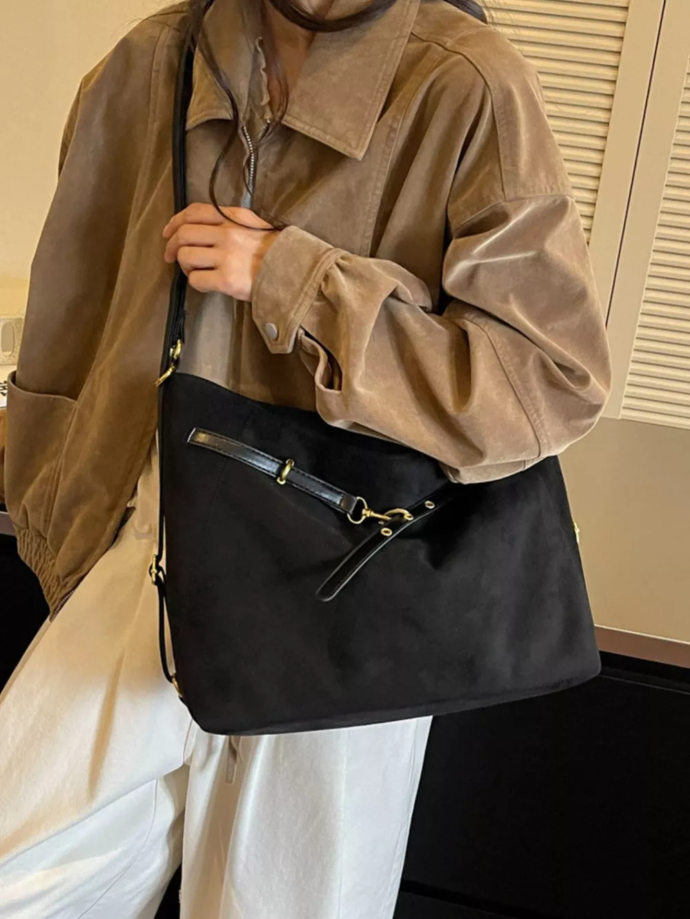 Adjustable Buckle Detail Shoulder Bag, image 2