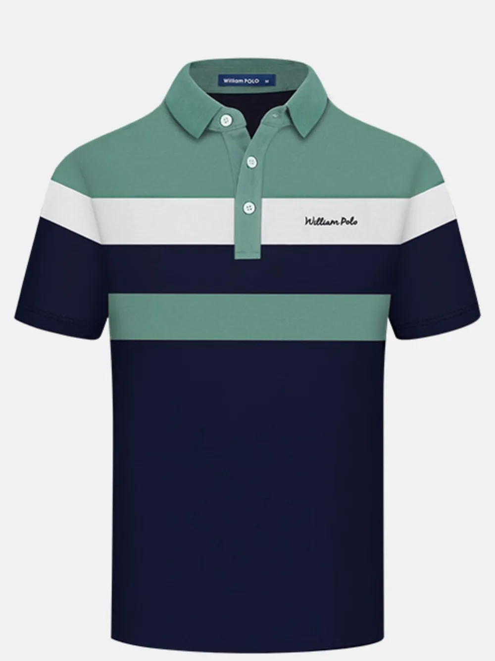 Men's Plus Size Color Block Striped Short Sleeve Polo, image 3