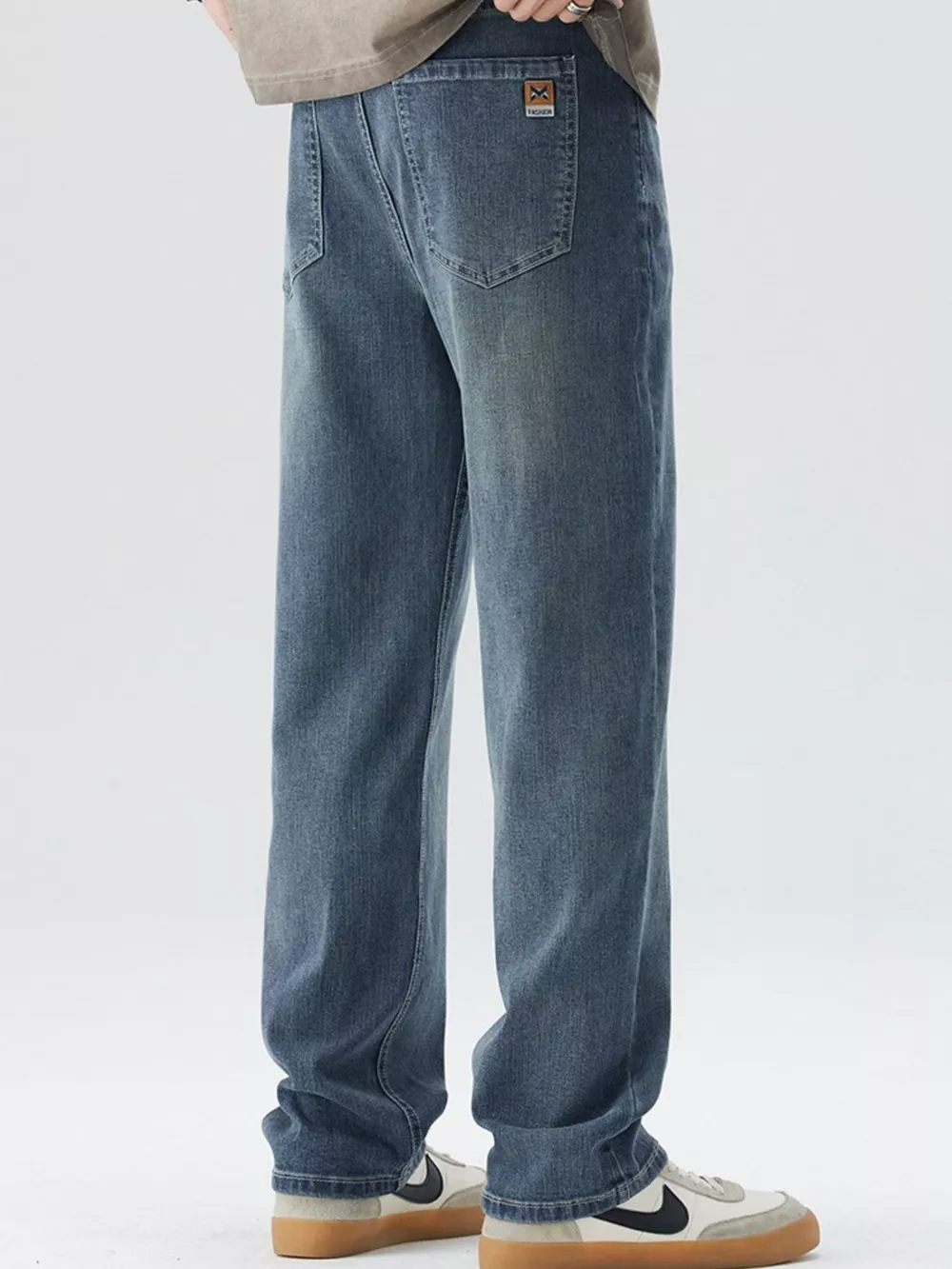 Men's Wide Leg Jeans with Pockets, image 9
