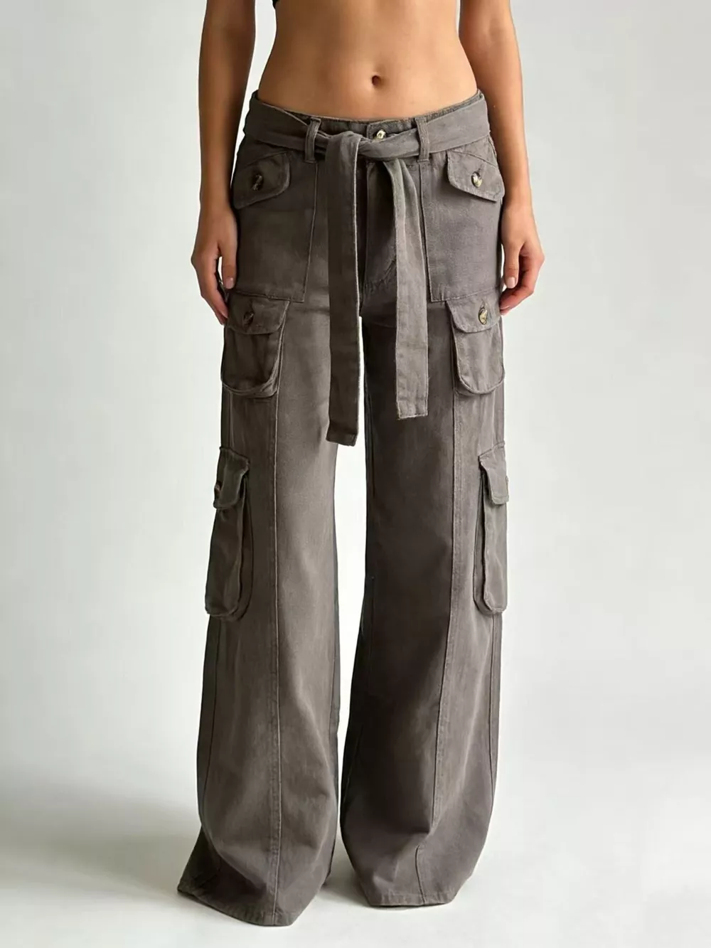 Wide Leg Cargo Jeans, image 2