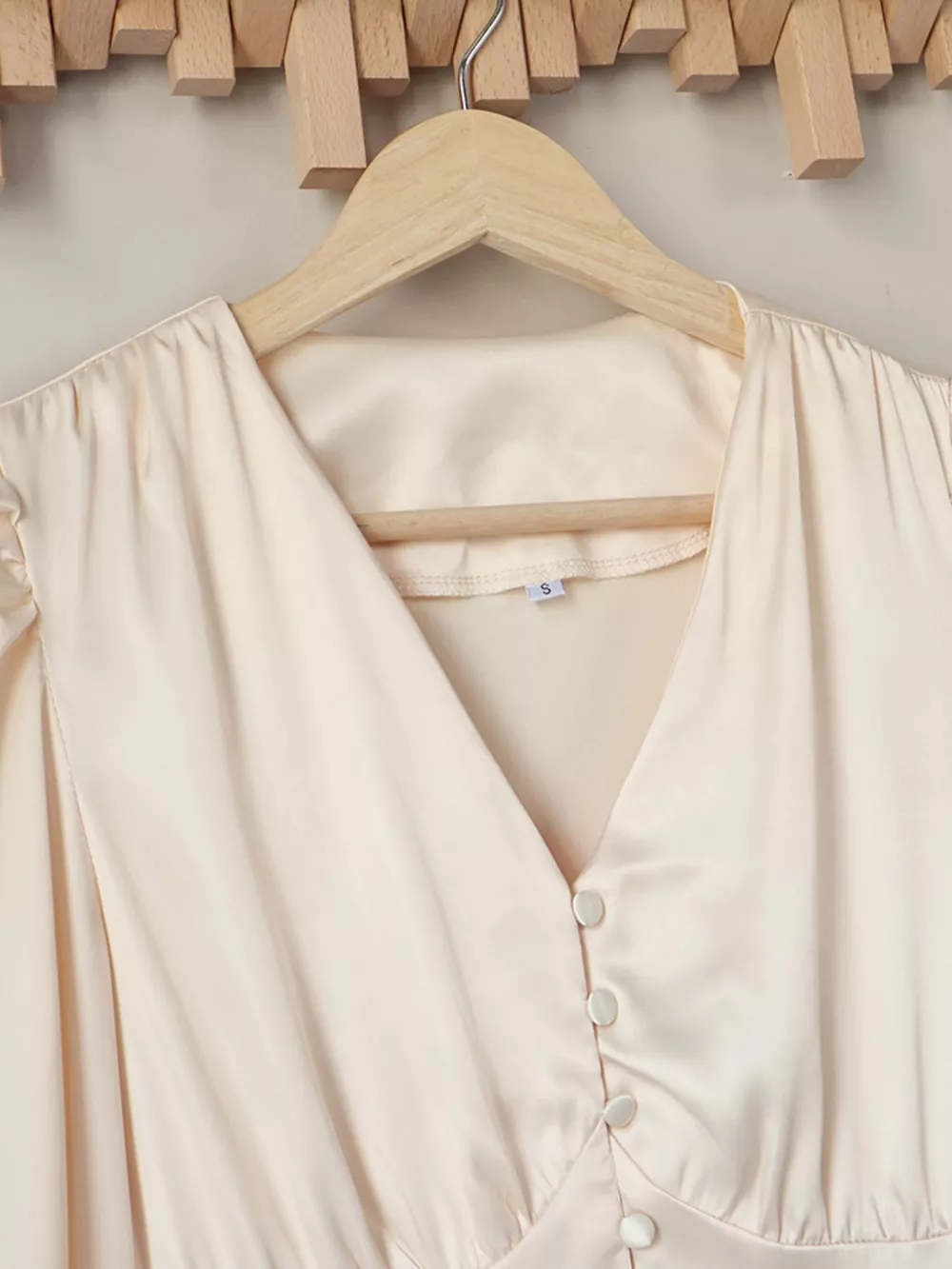 V-Neck Lantern Sleeve Midi Dress, image 14