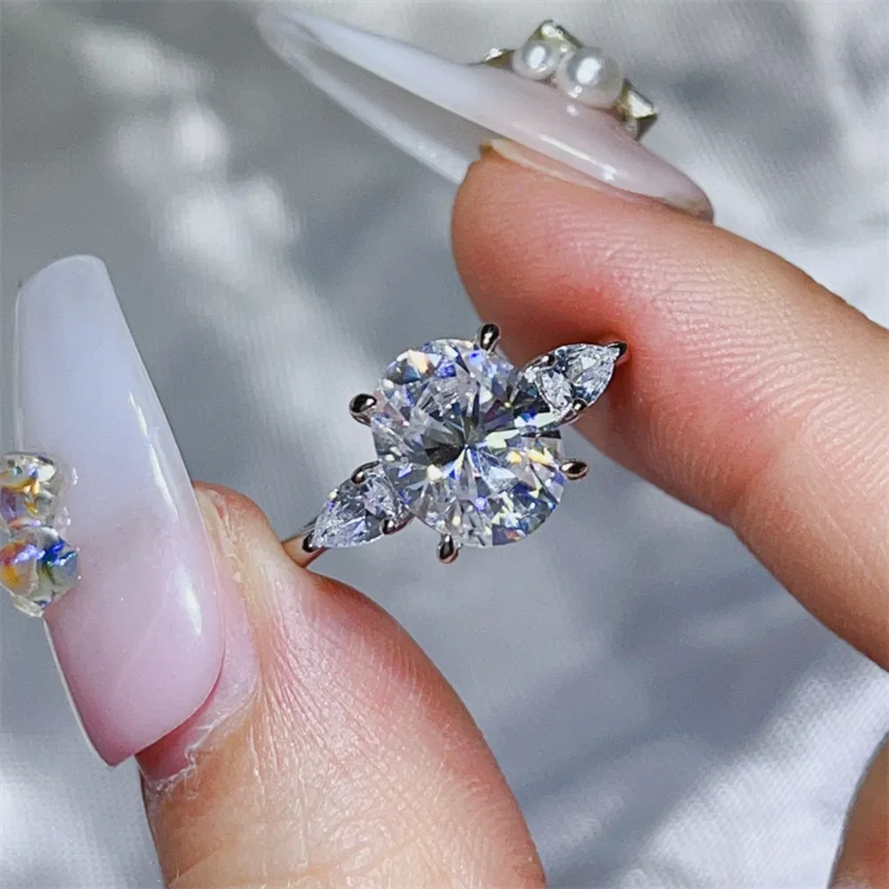 3 Carat Moissanite 925 Sterling Silver Ring, image 2