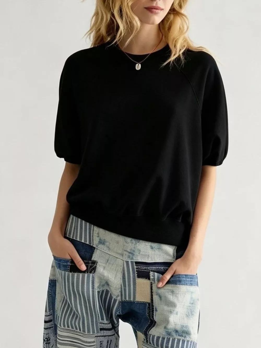 Full Size Raglan Short-Sleeve Sweatshirt Plus Size, image 11
