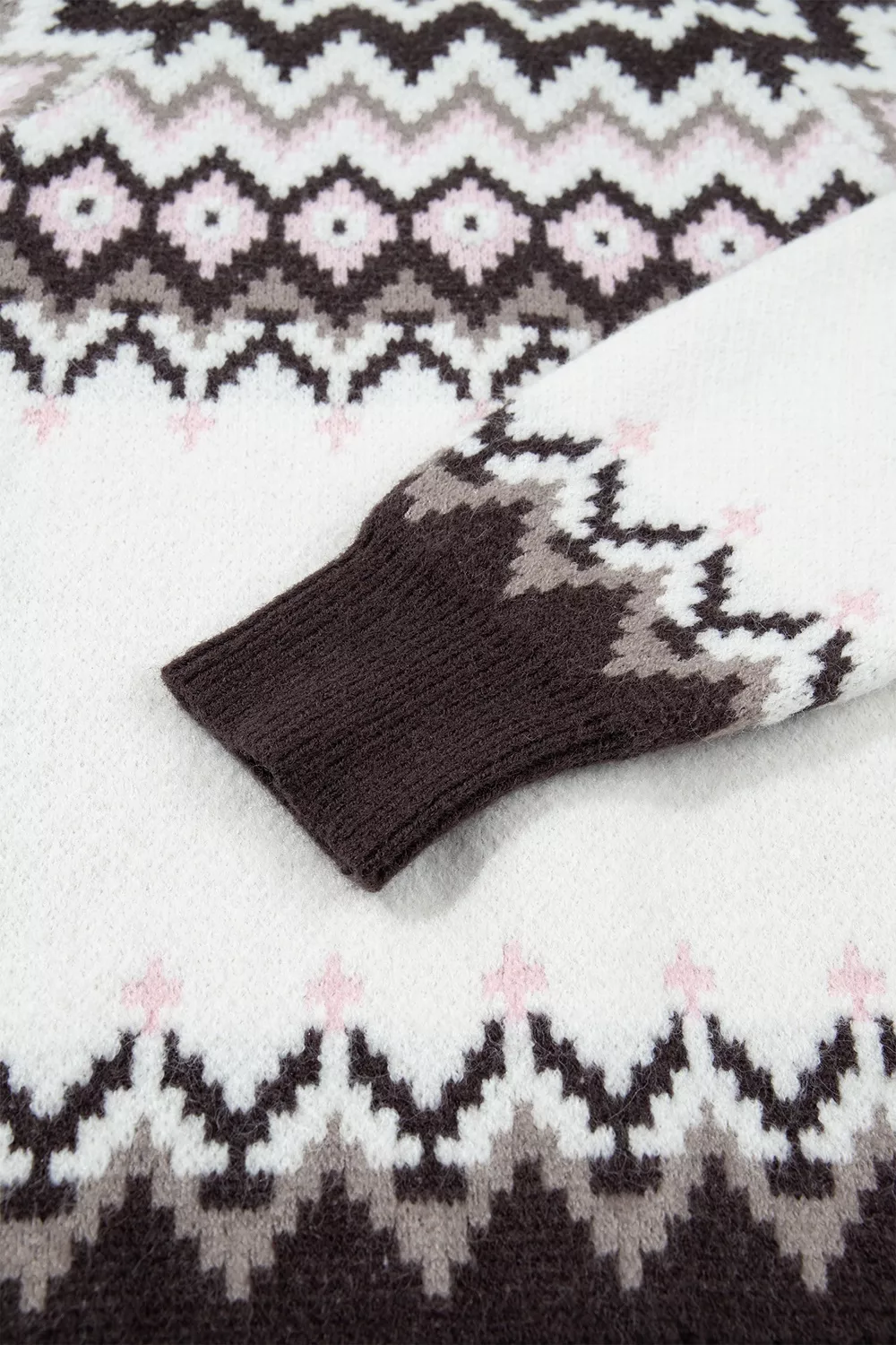 Geometric Pattern Brushed Knit Button Cardigan, image 12
