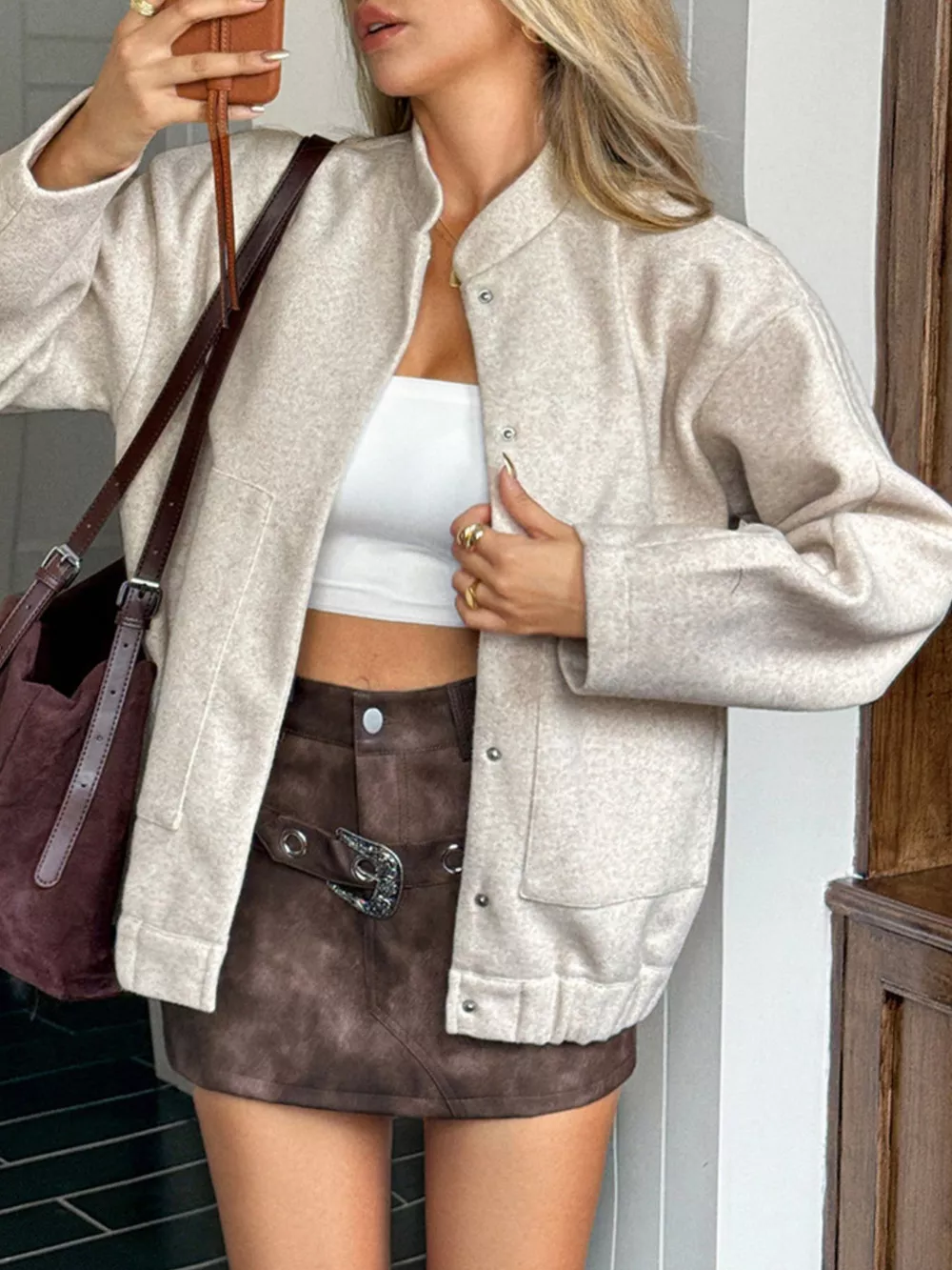 Snap Down Dropped Shoulder Jacket, image 2