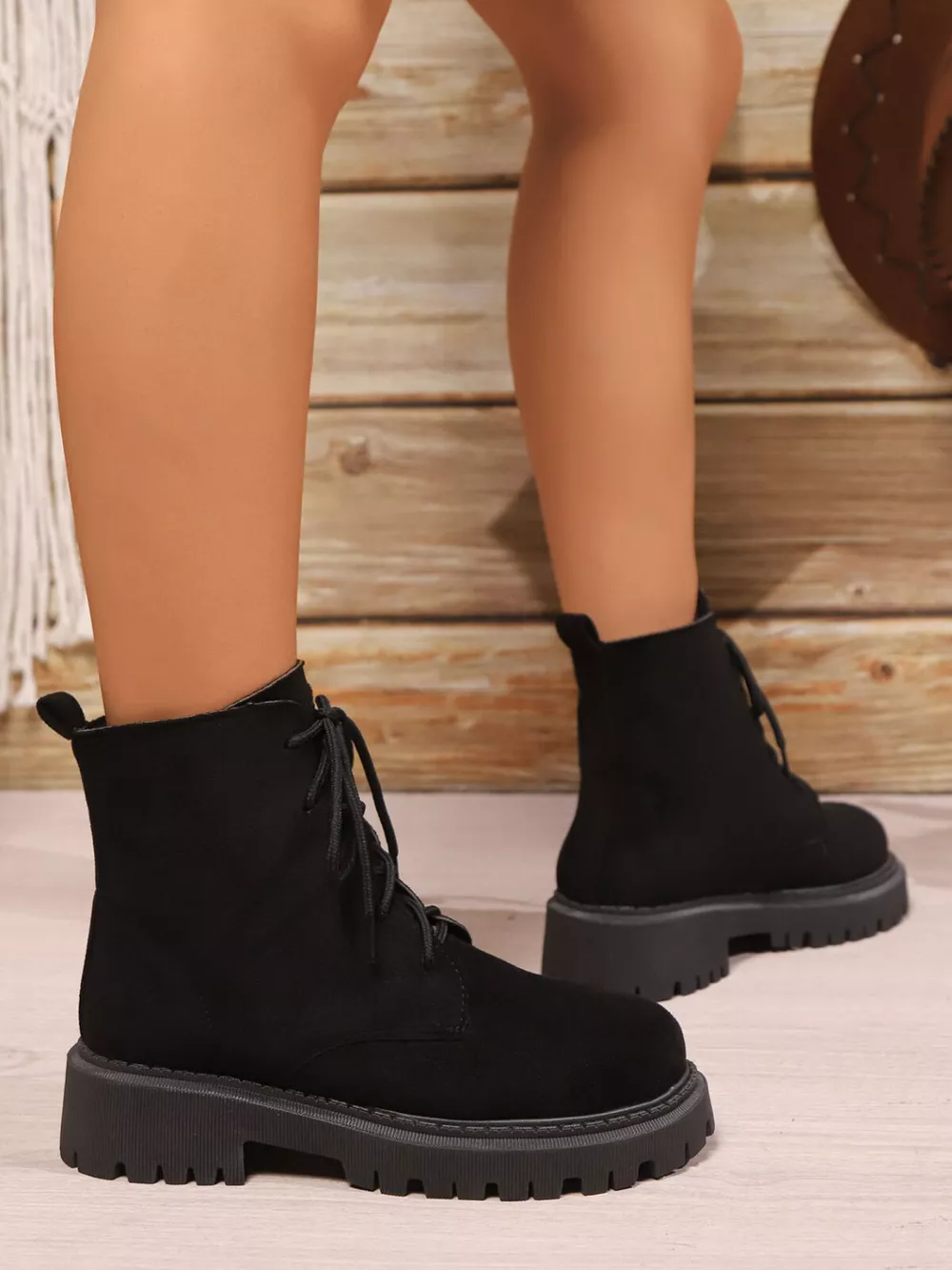 Lace Up Block Heels Boots, image 3