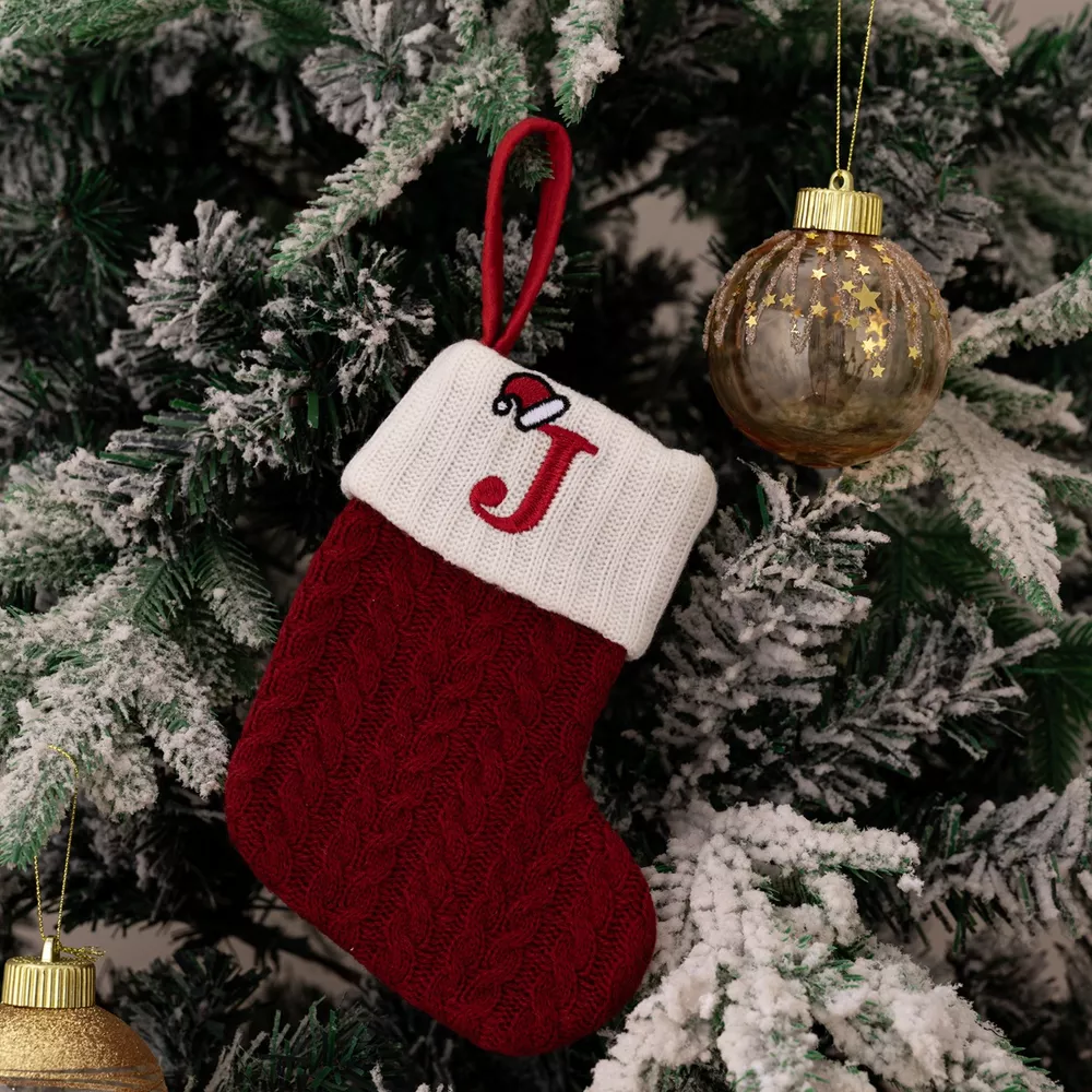 Cable-Knit Contrast Christmas Stockings, image 17