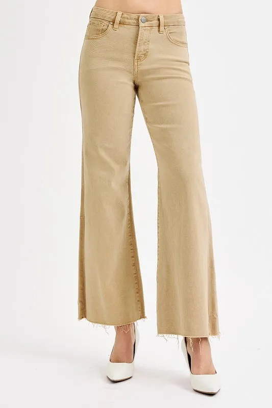 Full Size Raw Hem Wide Leg Jeans Plus Size, image 2