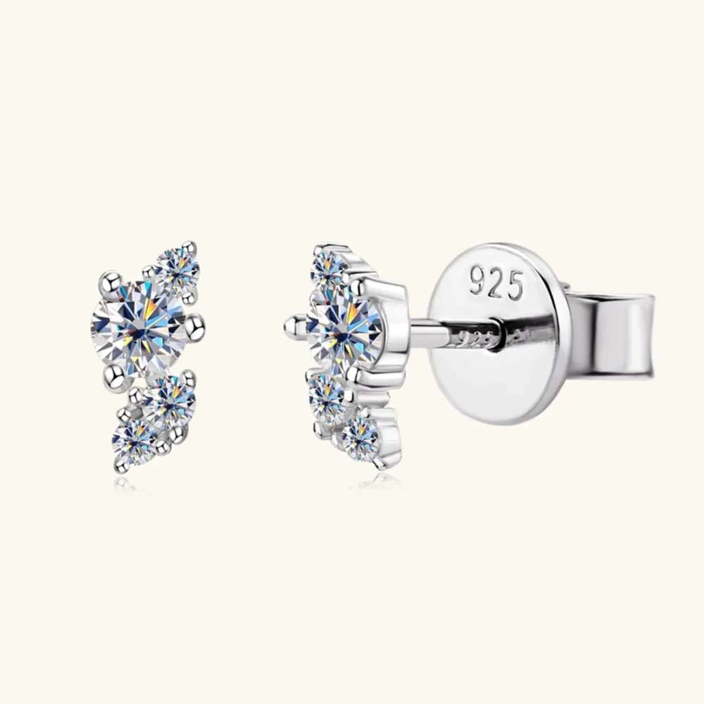 925 Sterling Silver Moissanite Stud Earrings, image 2