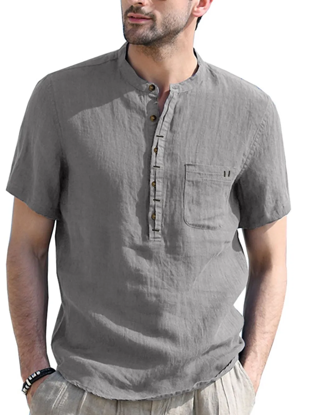 Men's Button Detail Short Sleeve Polo, image 9