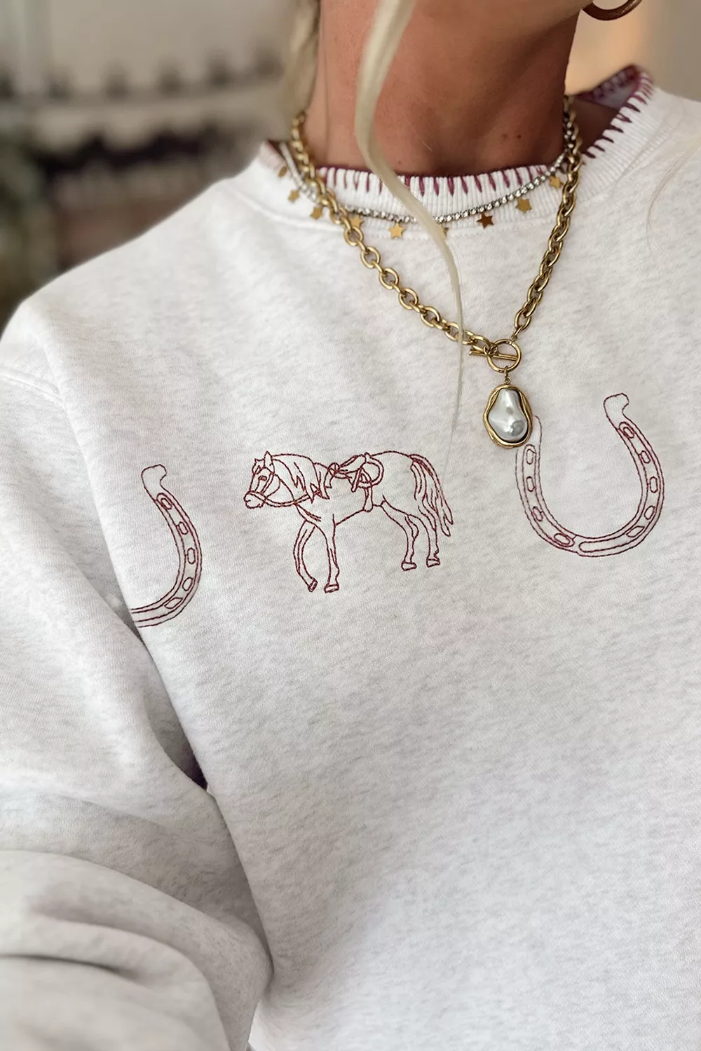 Graphic Round Neck Casual Sweatshirt, image 4
