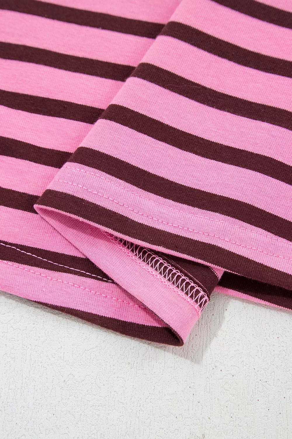 Stripe V Neck Drop Shoulder Long Sleeve Top, image 13