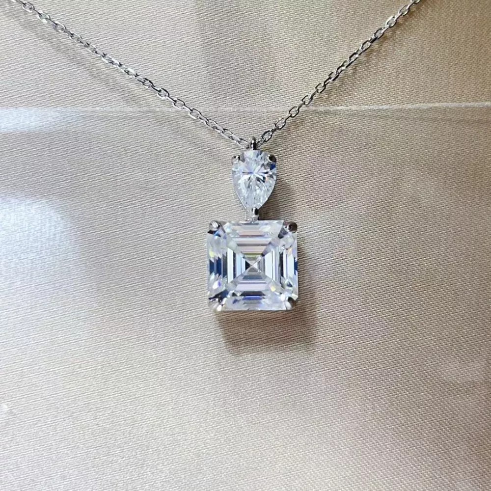 5.8 Carat Moissanite 925 Sterling Silver Pendant Necklace, image 4
