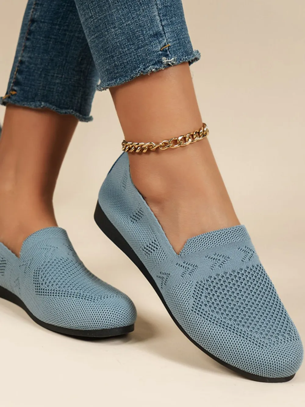 Mesh Round Toe Flat Slip-Ons, image 2
