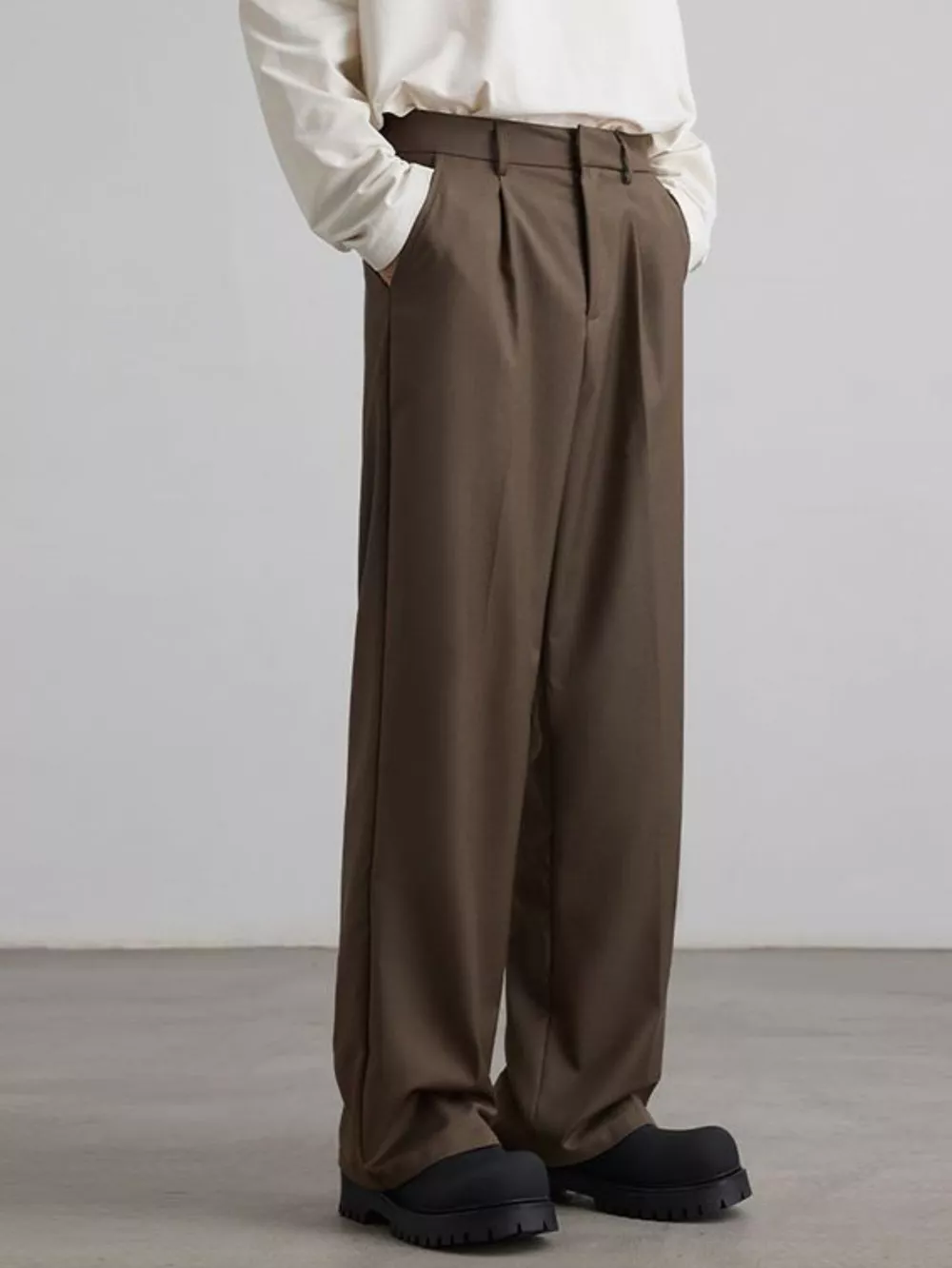 Men's Pleated Wide Leg Pants, image 7