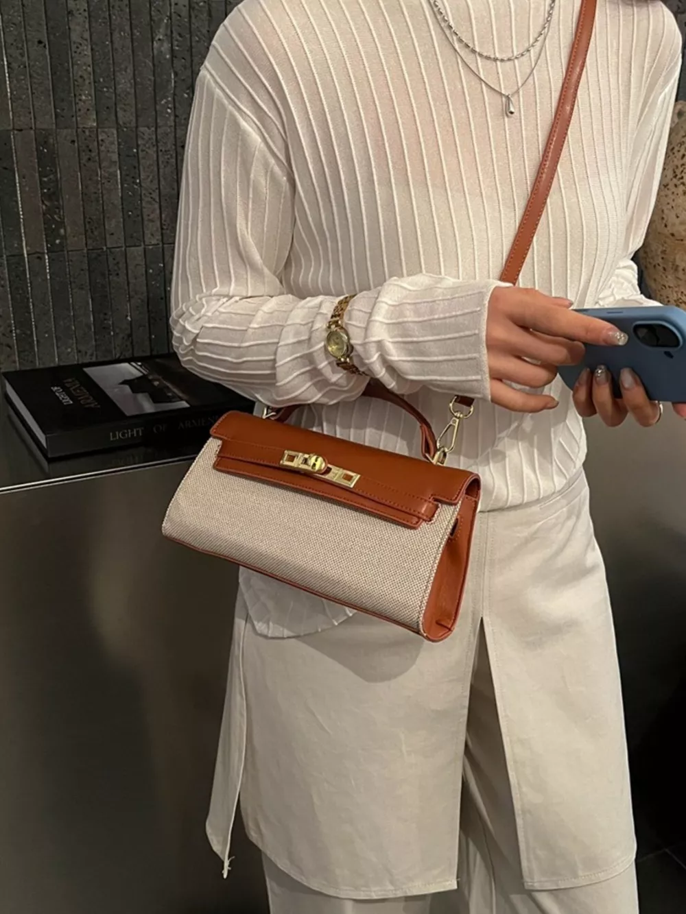 Two-Tone Flap Crossbody Bag, image 2