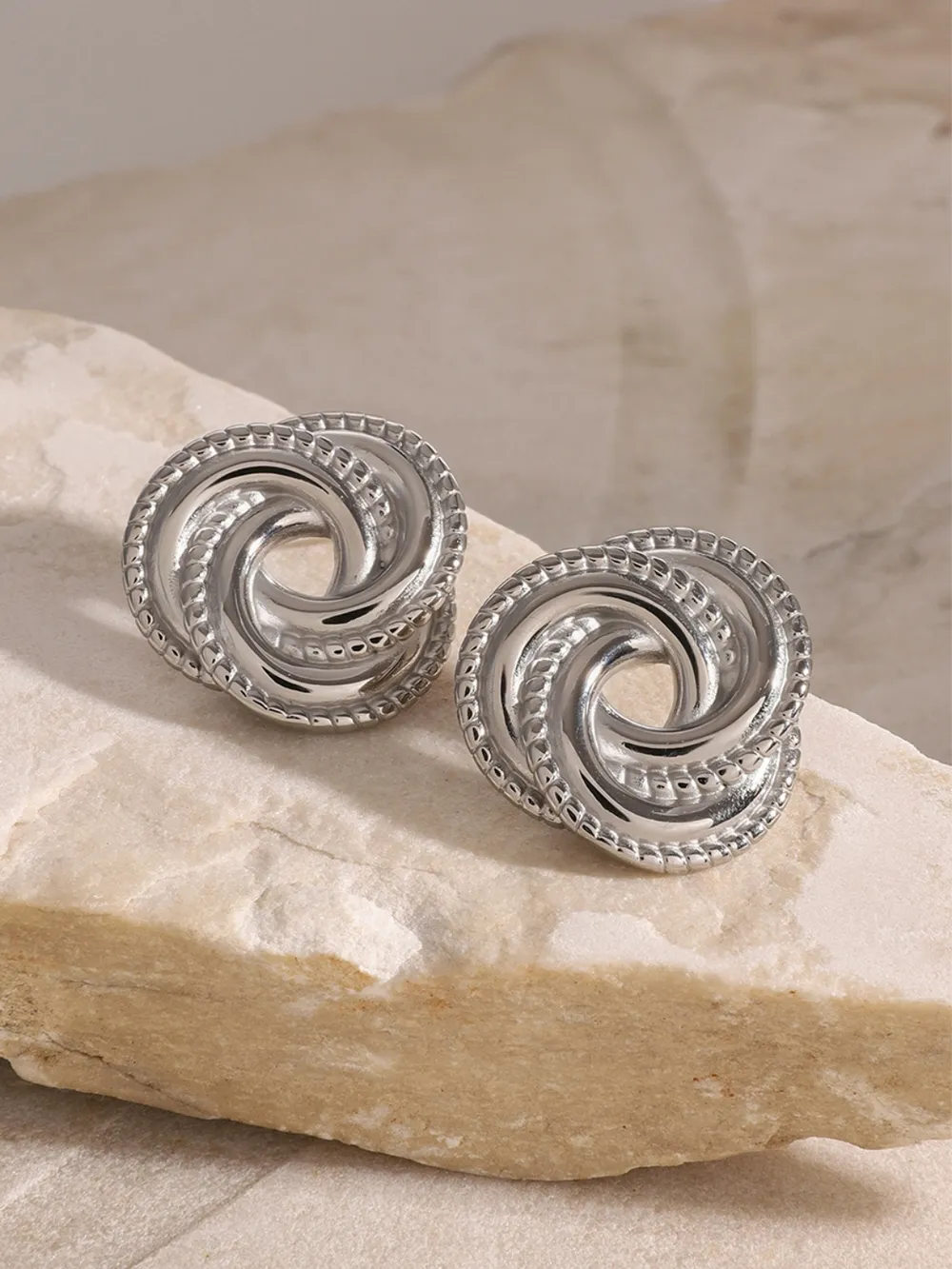 Stainless Steel Volution Stud Earrings, image 11
