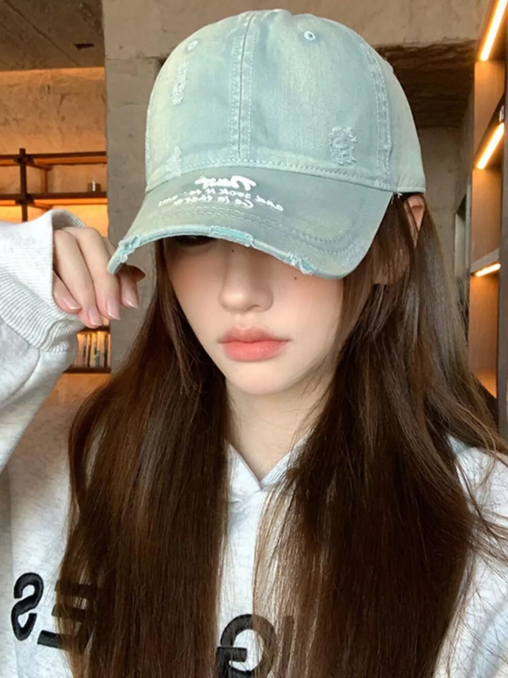 Distressed Embroidered Baseball Cap, image 5