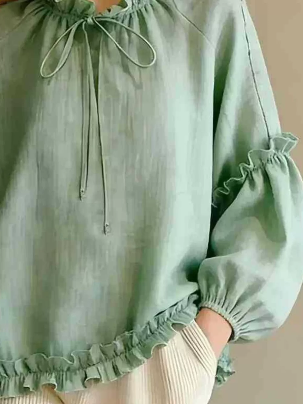 Frill Balloon Sleeve Blouse, image 10