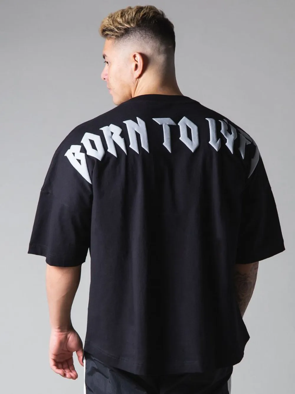 Men's Plus Size Letter Round Neck Half Sleeve T-Shirt, image 2