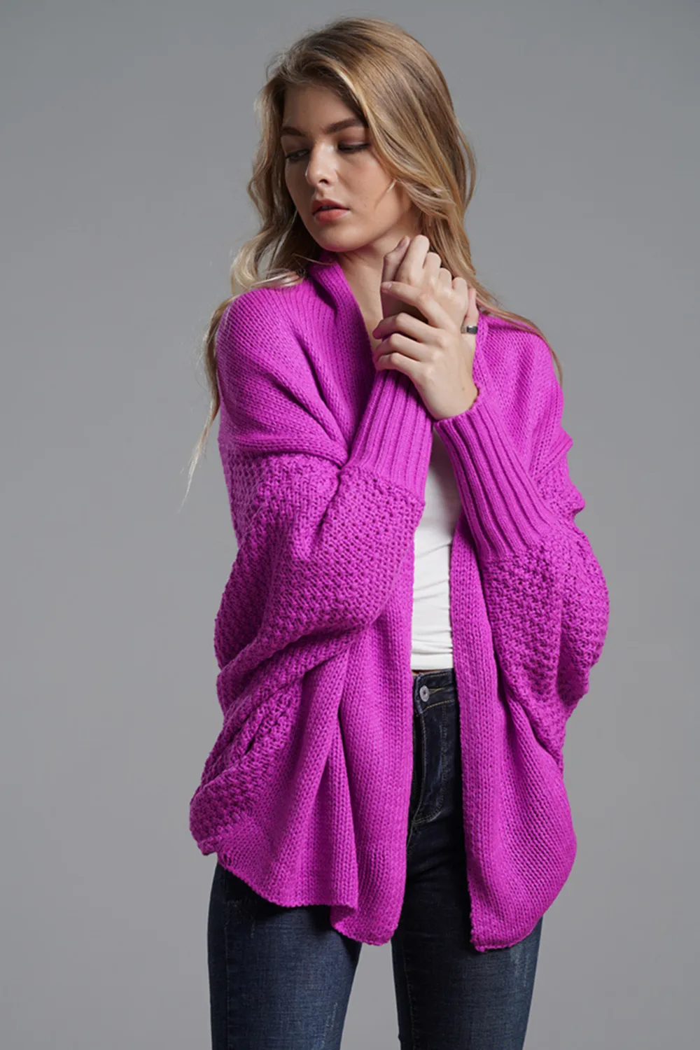 Open Front Batwing Sleeve Cardigan, image 23