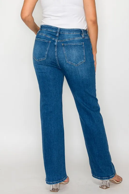 Full Size Cat's Whiskers High Rise Straight Jeans, image 3