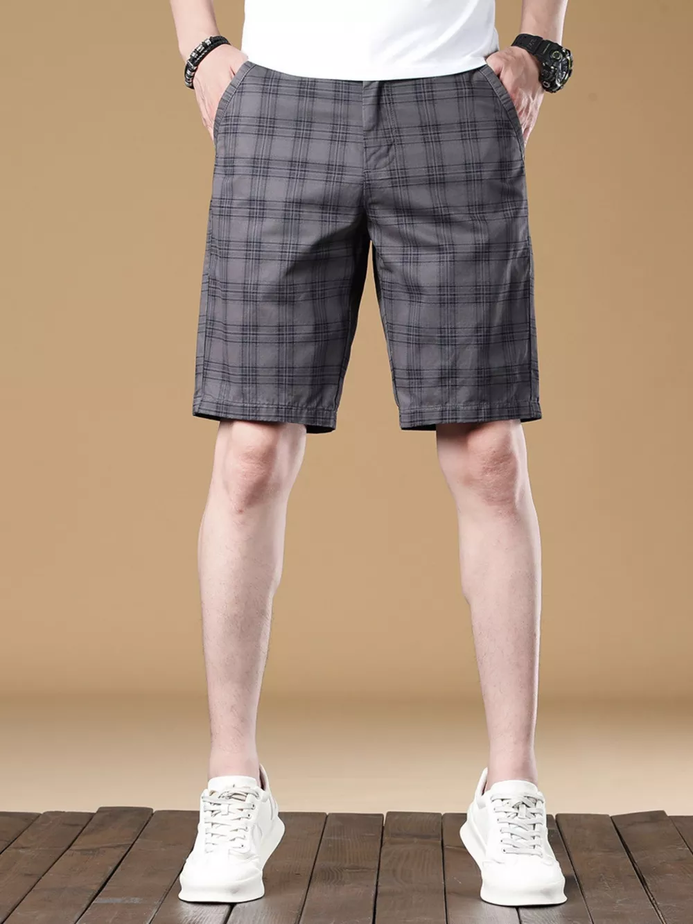 Men's Plaid Casual Shorts, image 3