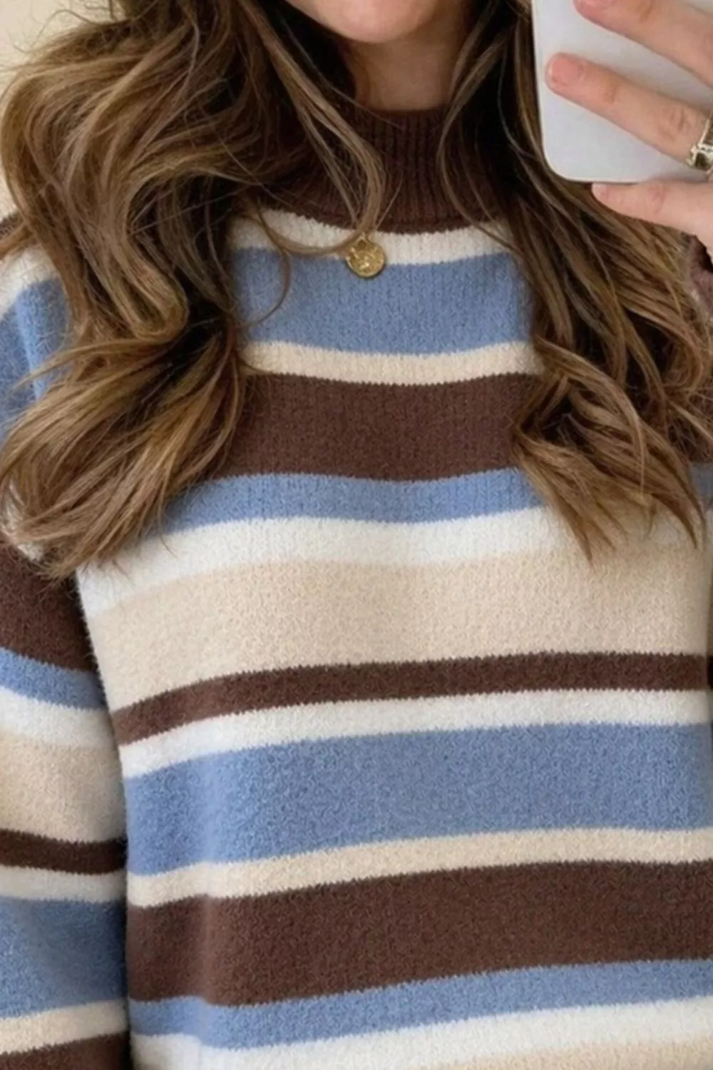 Striped Dropped Shoulder Sweater, image 3