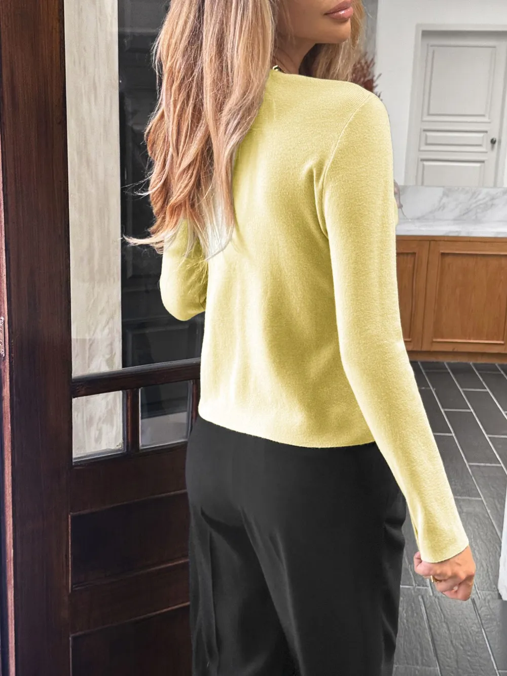 Button-Up Long Sleeve Knit Cardigan, image 9