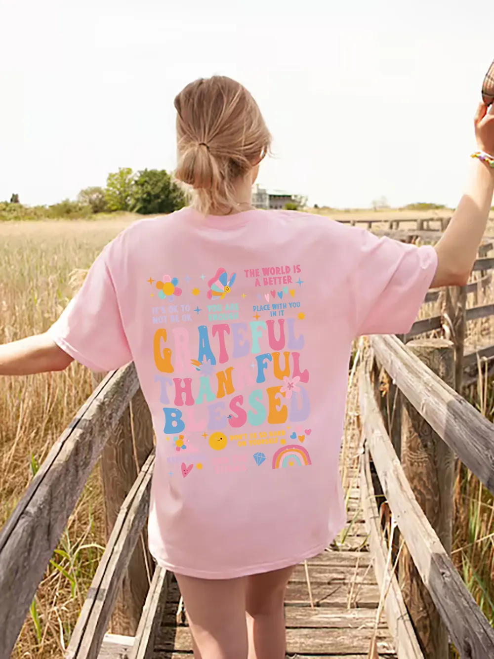 Letter Graphic Round Neck Short Sleeve T-Shirt, image 2