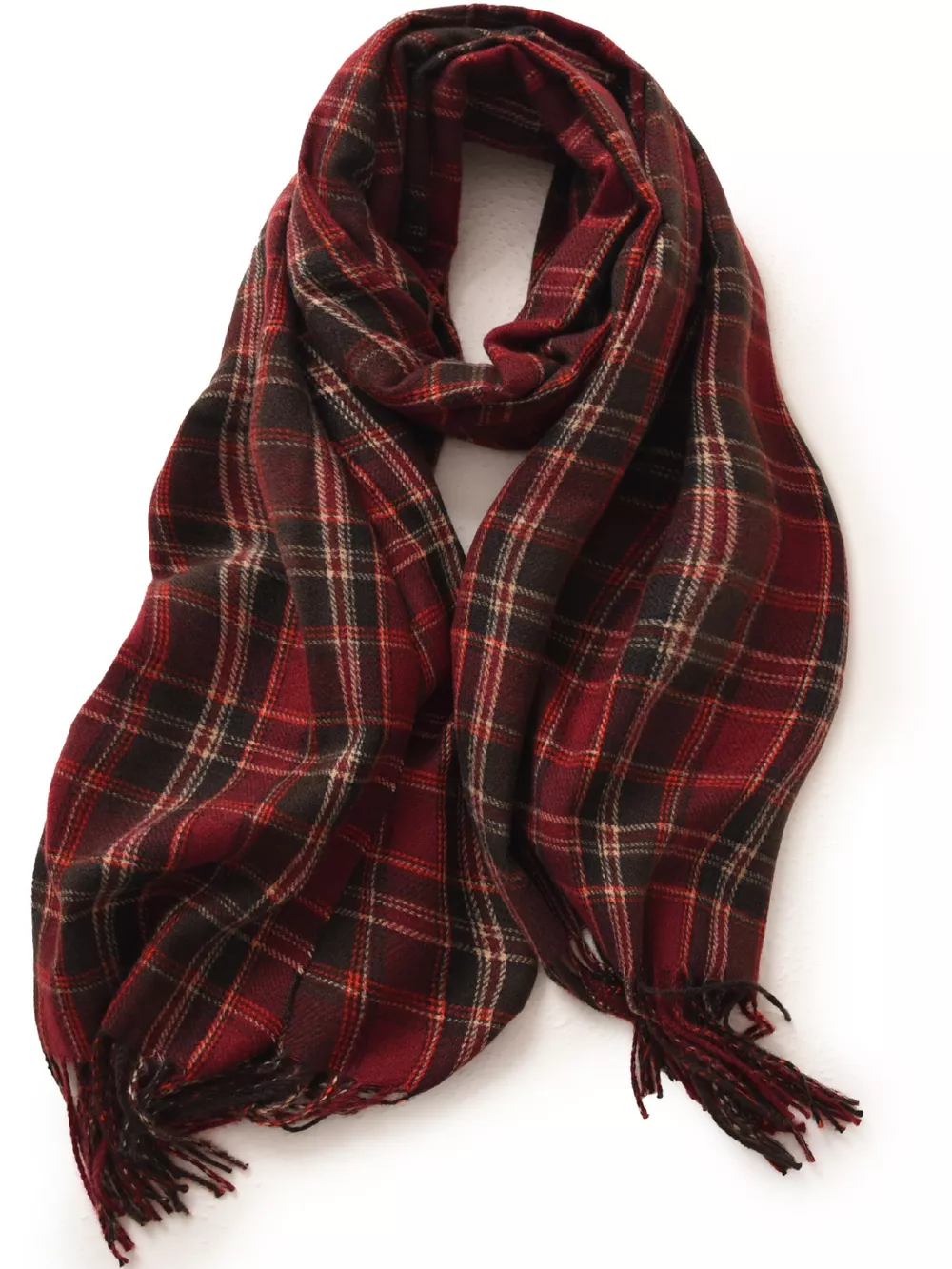 Classic Plaid Fringe Scarf, image 2