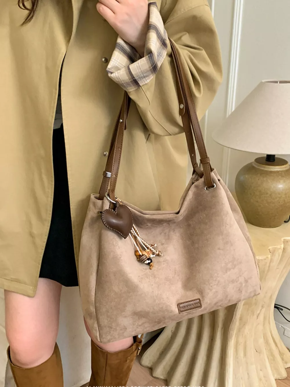 Decorative Tassel Charm Shoulder Bag, image 7