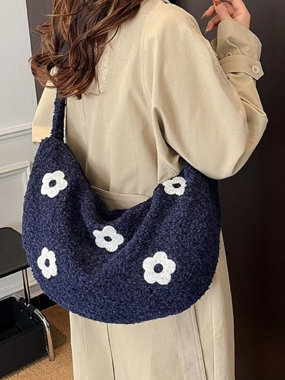 Floral Plush Crossbody Bag, image 4