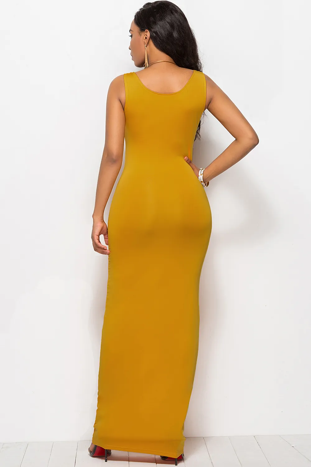 Scoop Neck Wide Strap Maxi Dress, image 4