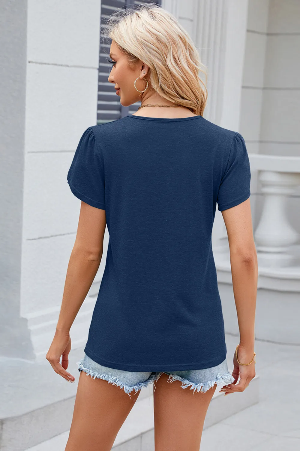 V-Neck Short Sleeve T-Shirt, image 26