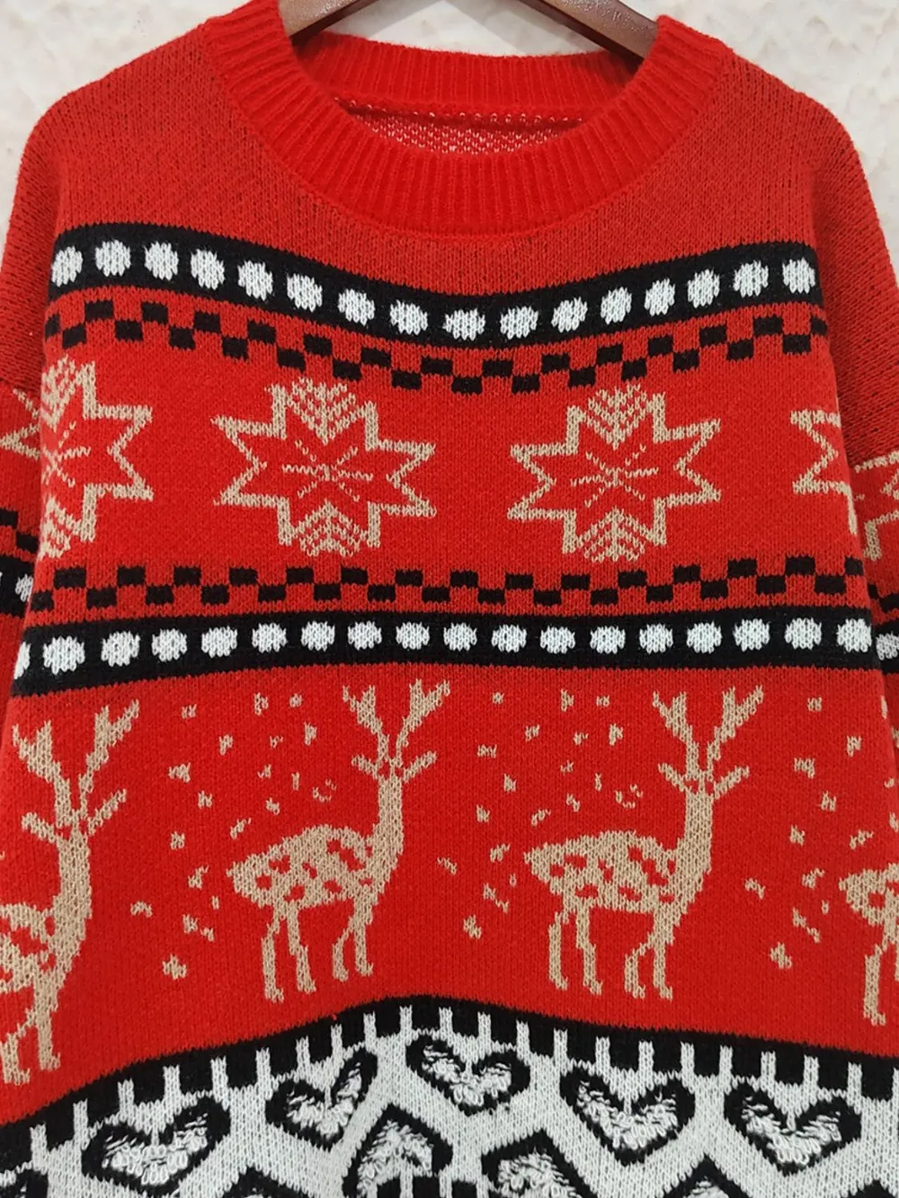 Christmas Element Round Neck Long Sleeve Sweater, image 6