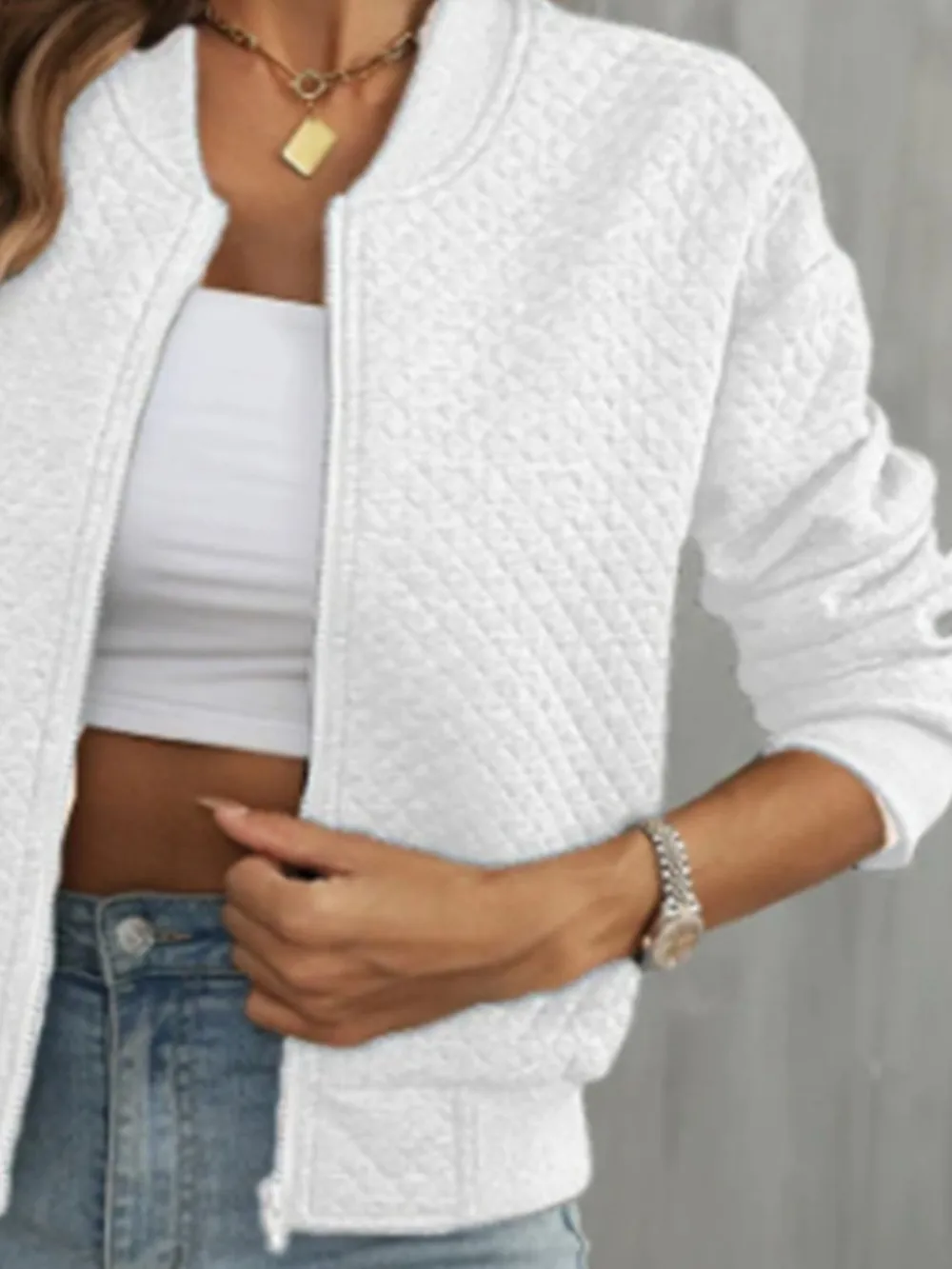 Zip Up Long Sleeve Jacket, image 3