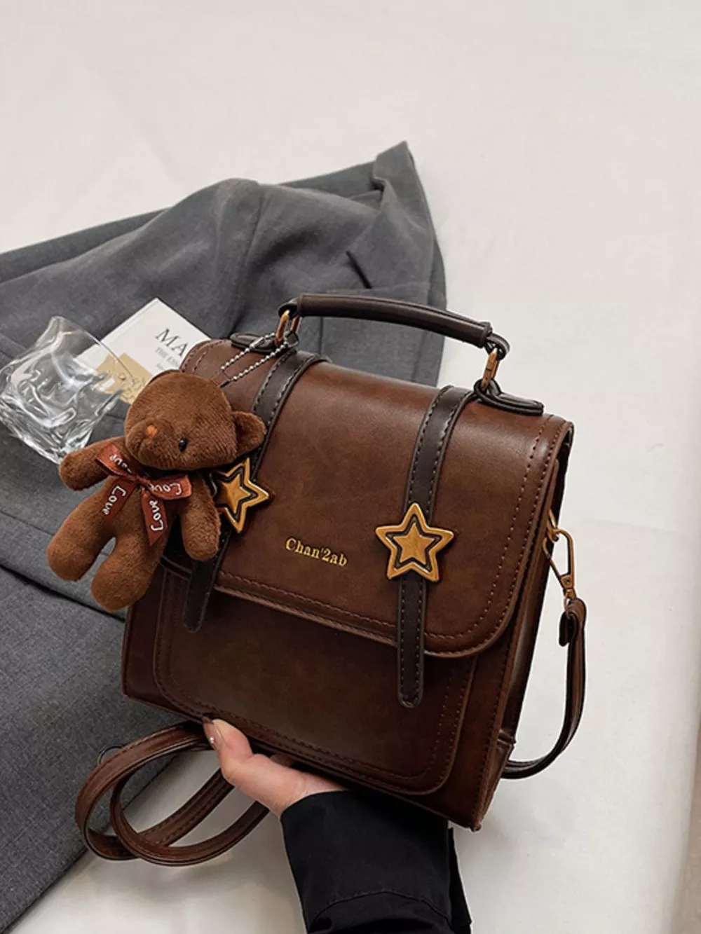 Star-Embellished Convertible Backpack Bag, image 2