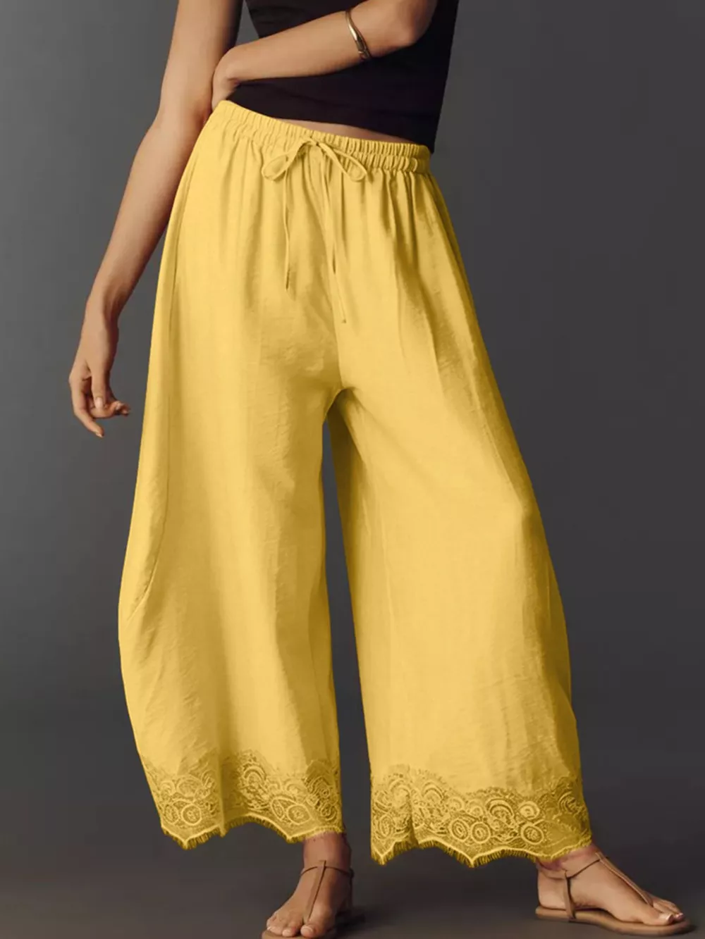 Drawstring Wide Leg Pants, image 24