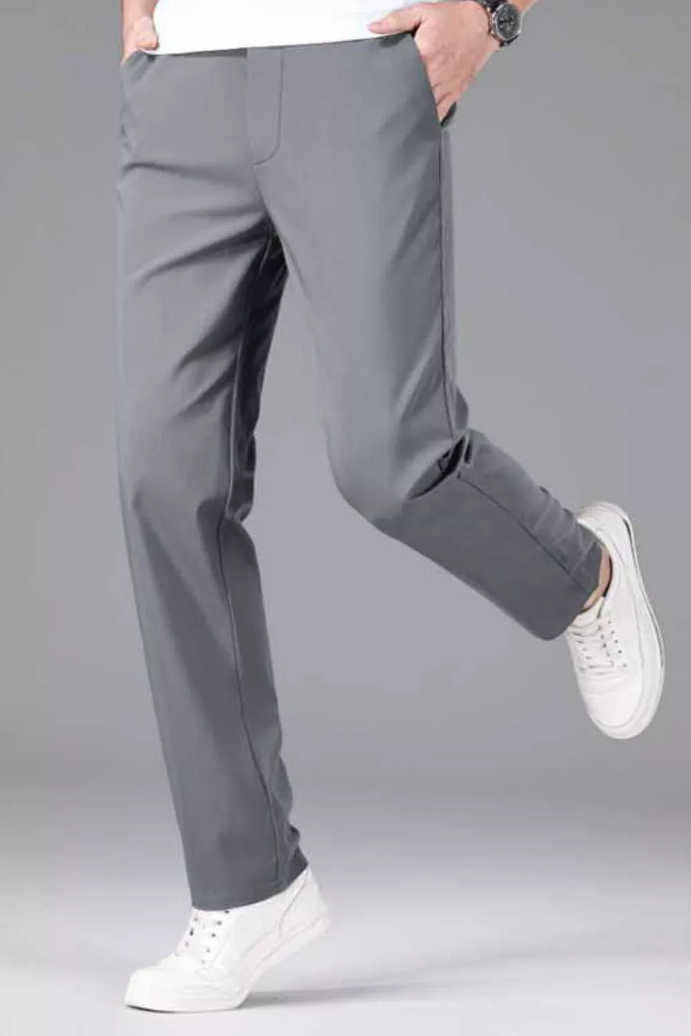 Men's Plus Size Casual Stretch Straight-Leg Pants, image 2