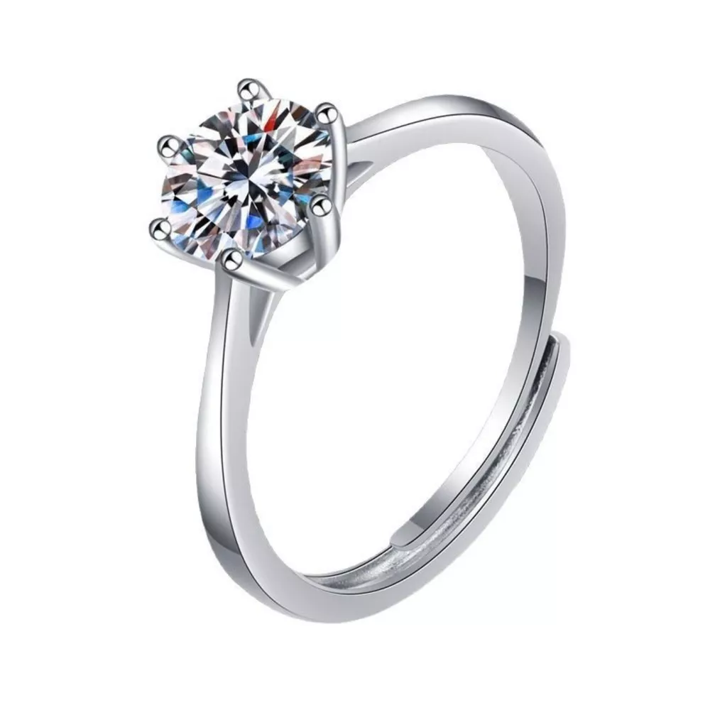 1 Carat Moissanite 925 Sterling Silver Ring, image 4