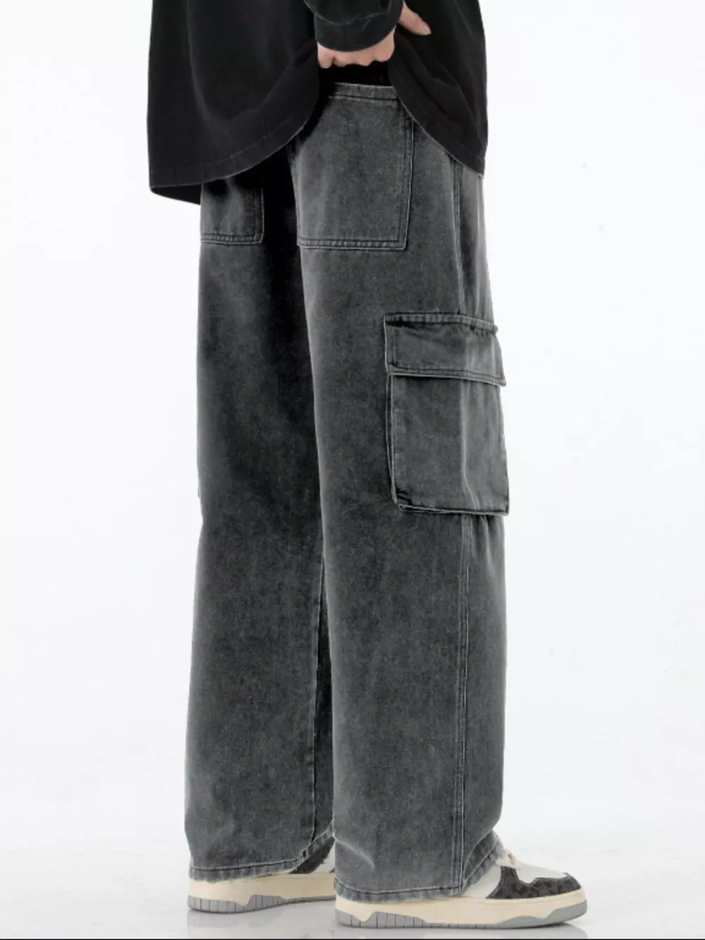 Men's Full Size Wide Leg Cargo Jeans Plus Size, image 7