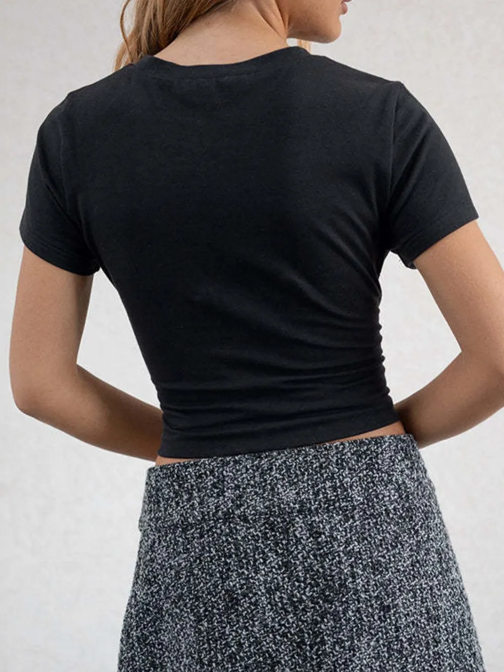Letter Round Neck Short Sleeve T-Shirt, image 7