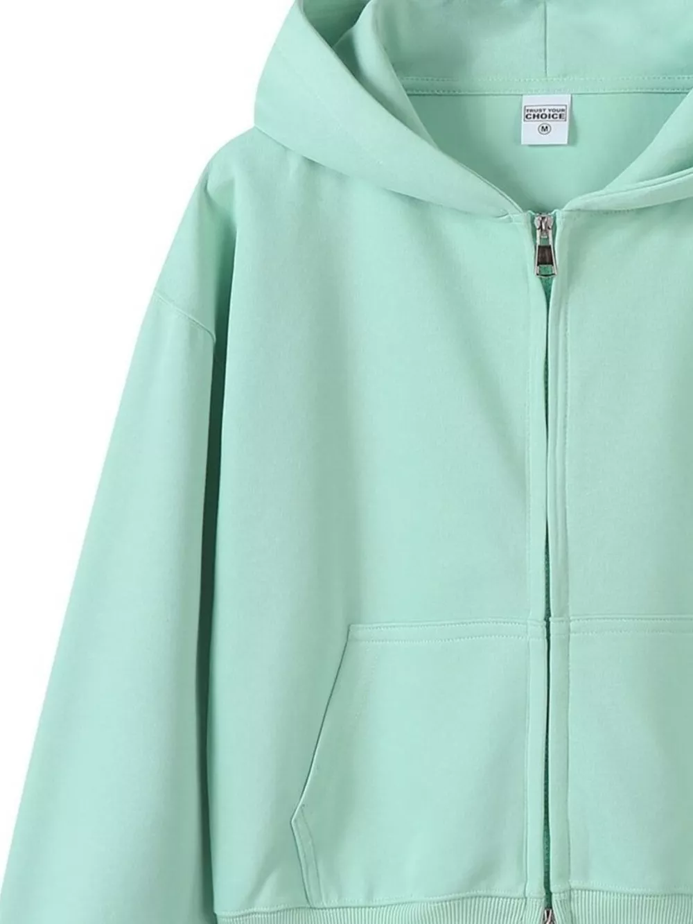 Full Size Casual Zip-Up Long Sleeve Hoodie Plus Size, image 2