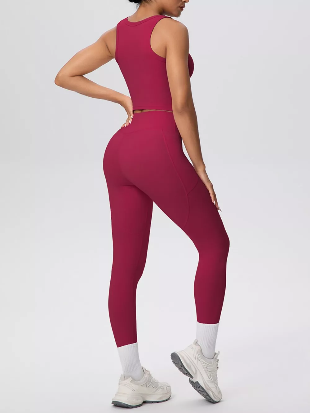Scoop Neck Tank and High-Waisted Leggings Active Set, image 34