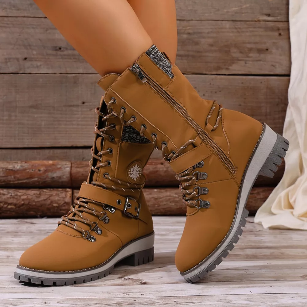 Lace-Up Ankle Combat Boots, image 2