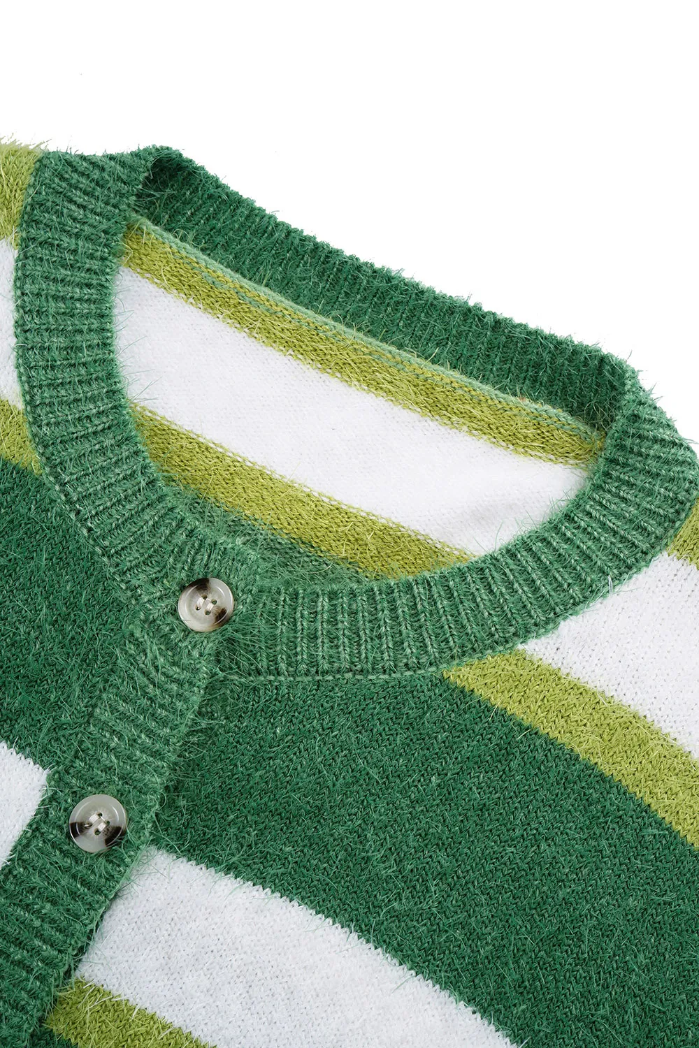 Striped Button Up Dropped Shoulder Cardigan, image 3